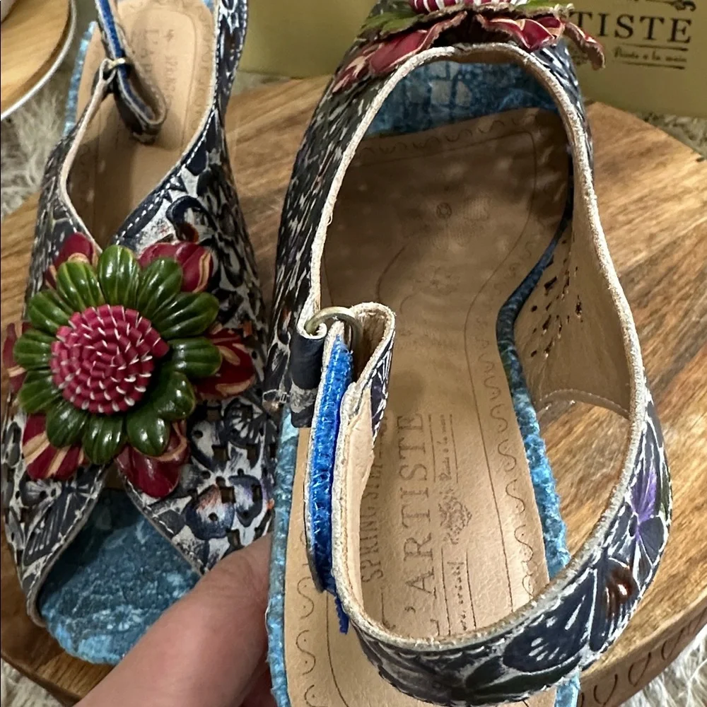 L'Artiste Women's Arautre Slingback Sandal Size 38 US 7 1/2-8 Art To Wear - Picture 10 of 17